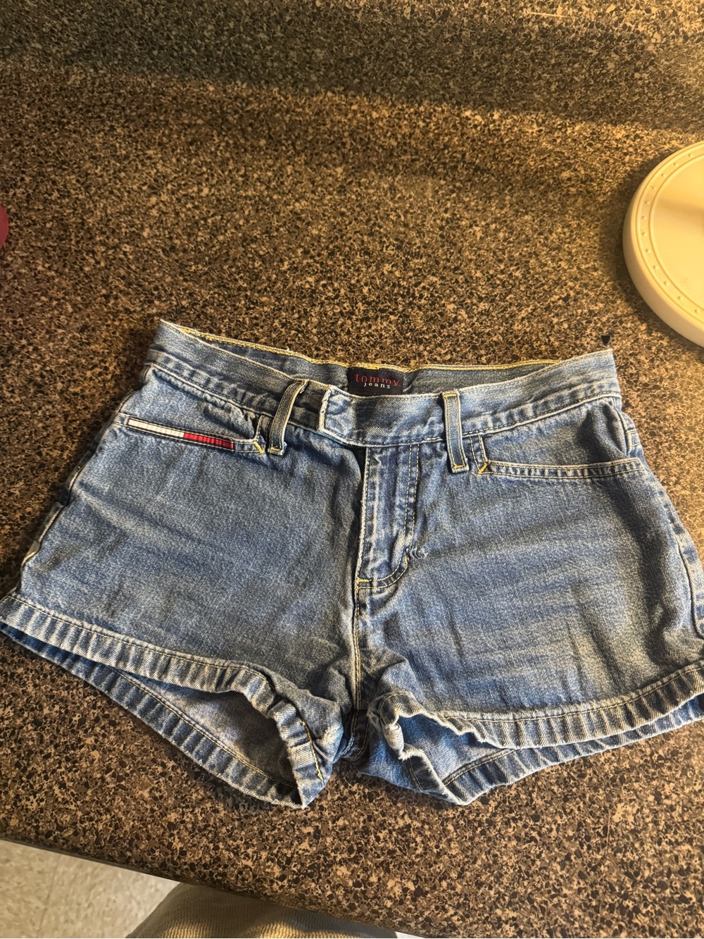 Vintage Y2K Tommy Hilfiger Light Blue Denim Jean Shorts Sz 1
